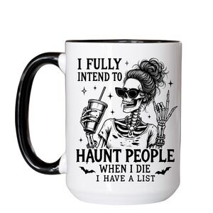 Haunt People Coffee Cup, Funny Coffee Cup Gift, Adult Humor, Crow Coffee Mug‎